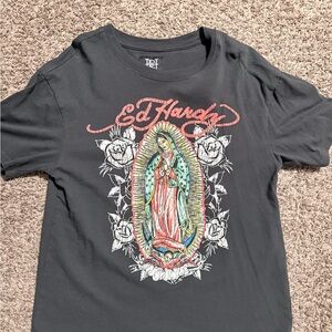 Ed Hardy Charcoal Kids T-Shirt with Colorful Graphic